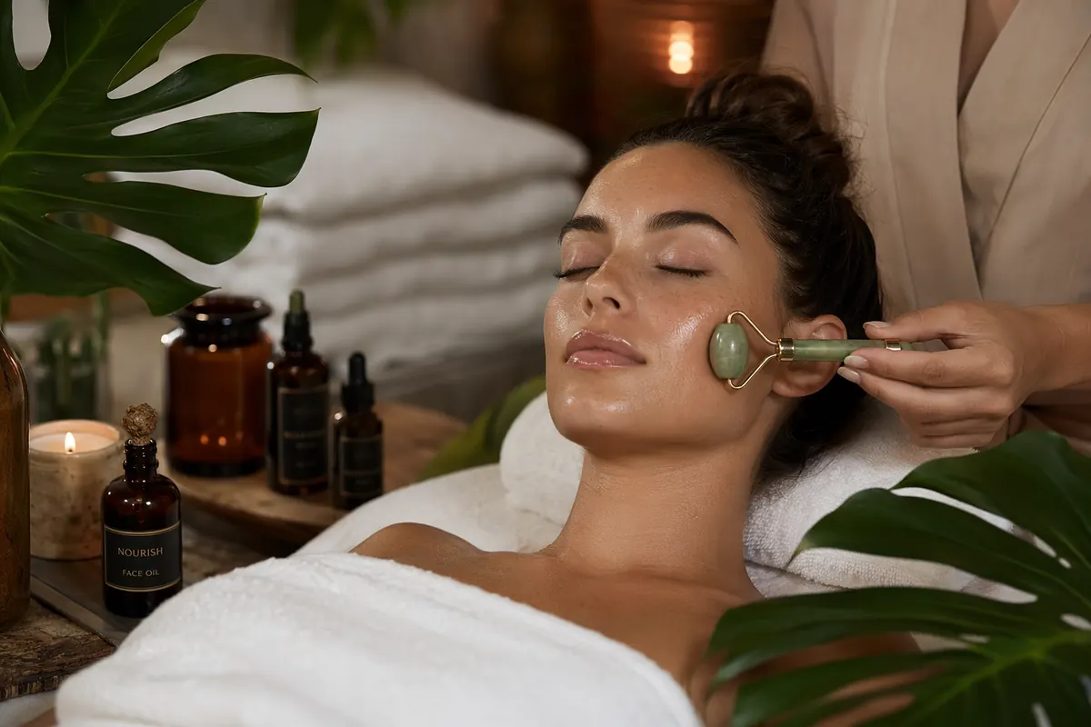 Facial treatment at a guest's accommodation