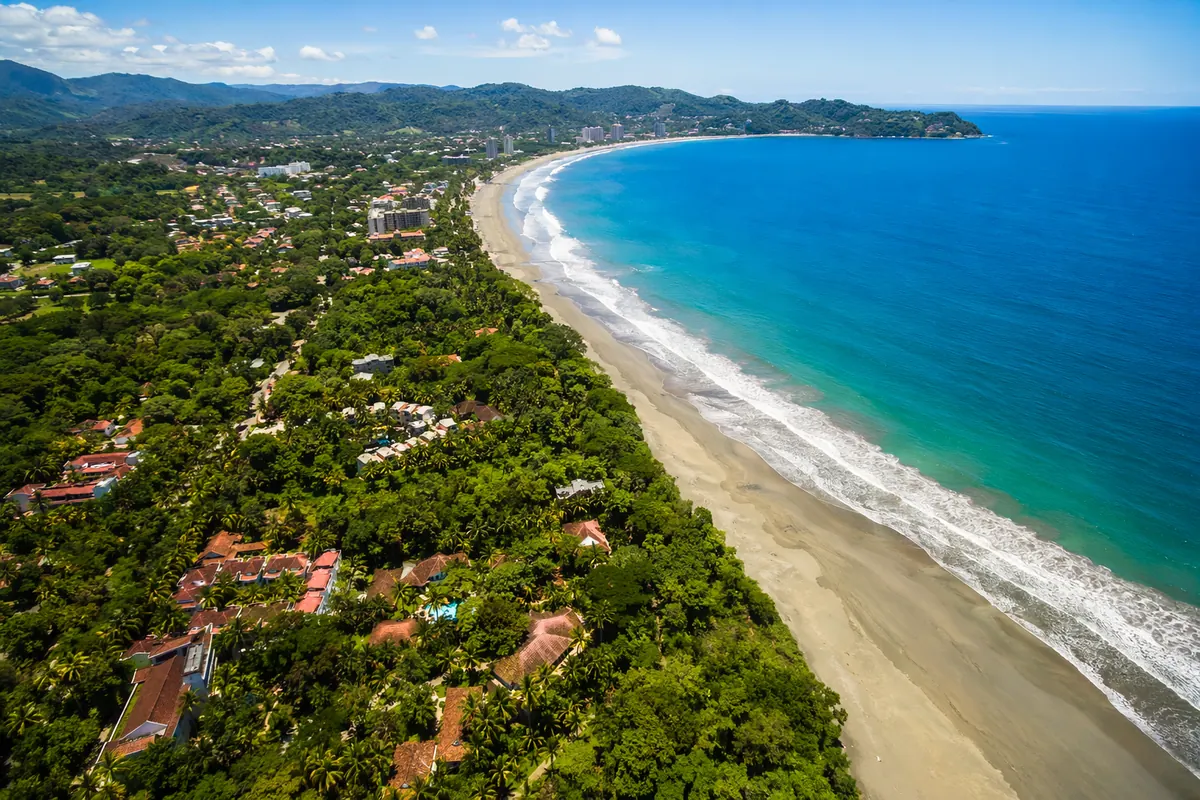 Aerial view of Jacó Beach, Costa Rica